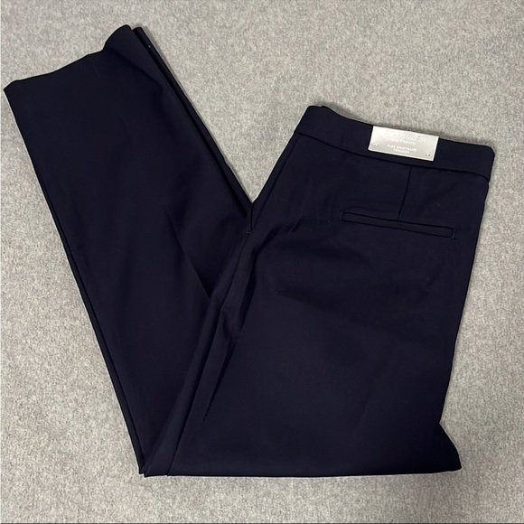 Chicos Flex Waistband Trouser Pants Size 12 Navy Blue Office Career - Picture 9 of 10